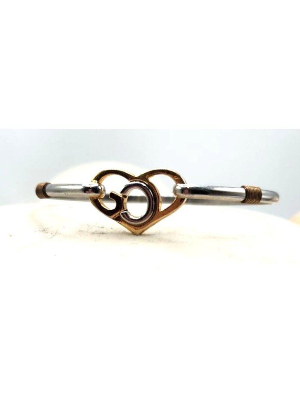 Gold & Silver-Tone God Heart Bracelet Adjustable